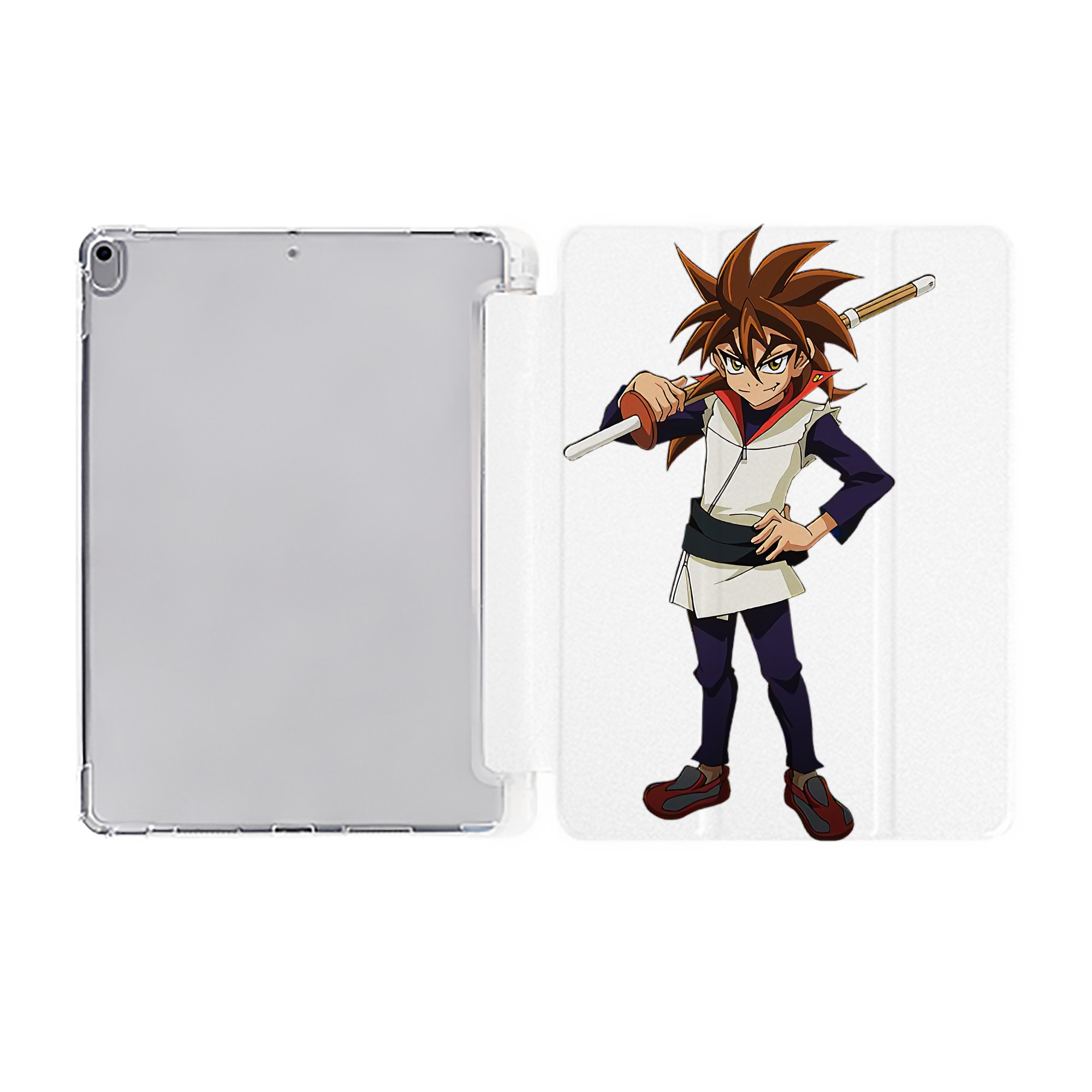 （画像用） 遊☆戯☆王 Yu-Gi-Oh! IPad ケース ペン収納付き 三つ折りスタンド PUレザー×シリコン 対応機種9.5/10.5/10.9インチ